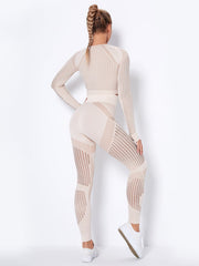 Lea | Nahtloses 2-teiliges Sportset mit Struktur-Design