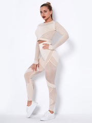 Lea | Nahtloses 2-teiliges Sportset mit Struktur-Design