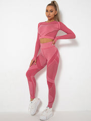 Lea | Nahtloses 2-teiliges Sportset mit Struktur-Design