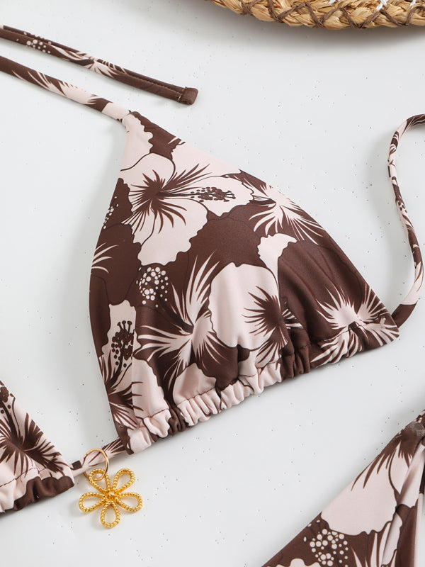 Heidi-Mode | Blumenmuster Halterneck-Bikini
