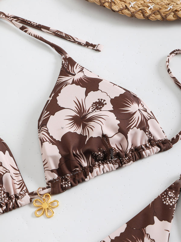 Heidi-Mode | Blumenmuster Halterneck-Bikini
