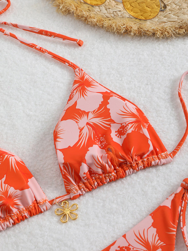 Heidi-Mode | Blumenmuster Halterneck-Bikini