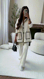 Damen Zweiteiler Set – Elegantes Outfit mit Jacke und Hose