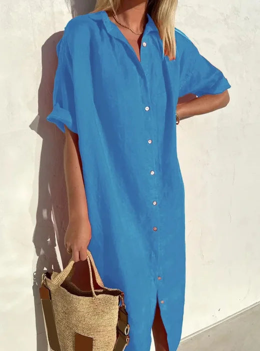 – hemdblusenkleid aus leinen