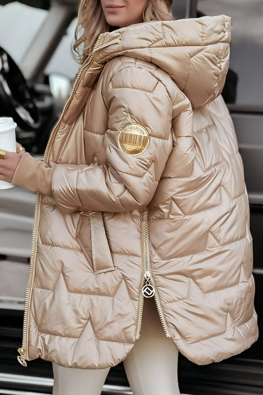 Modische Mittellange Winterjacke Für Damen | Mit Kapuze