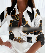 Clara | Plus Size Damen Bluse Geometrisch Modern Business
