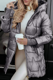 Modische Mittellange Winterjacke Für Damen | Mit Kapuze