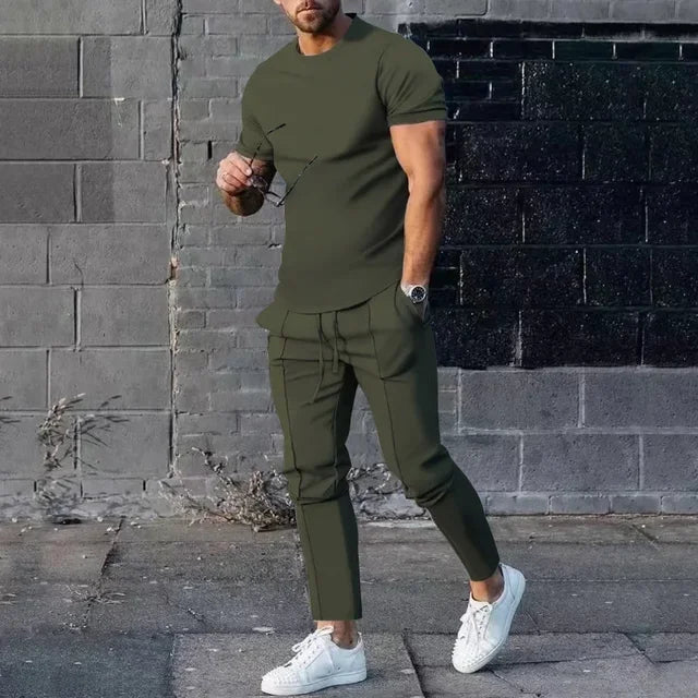 Herren-Freizeitset mit T-Shirt und Slim-Fit-Joggerhose