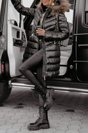 Stylische Winterjacke Mit Kunstfell Für Damen | Lang