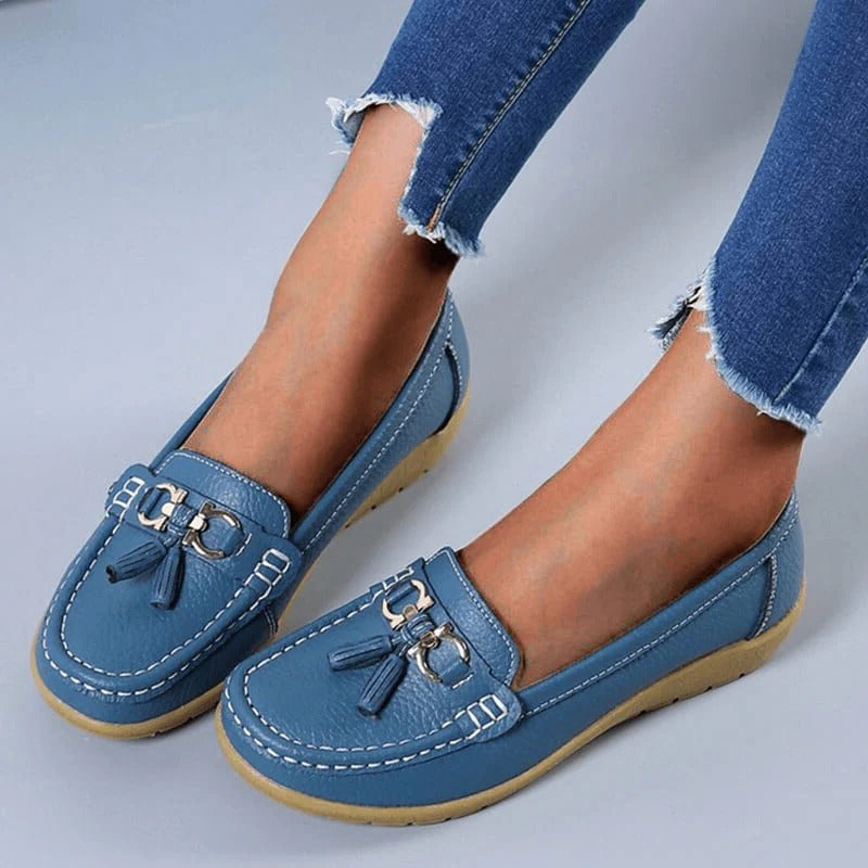 Orthopädische Leder-Loafer für Damen | Fußgewölbestütze