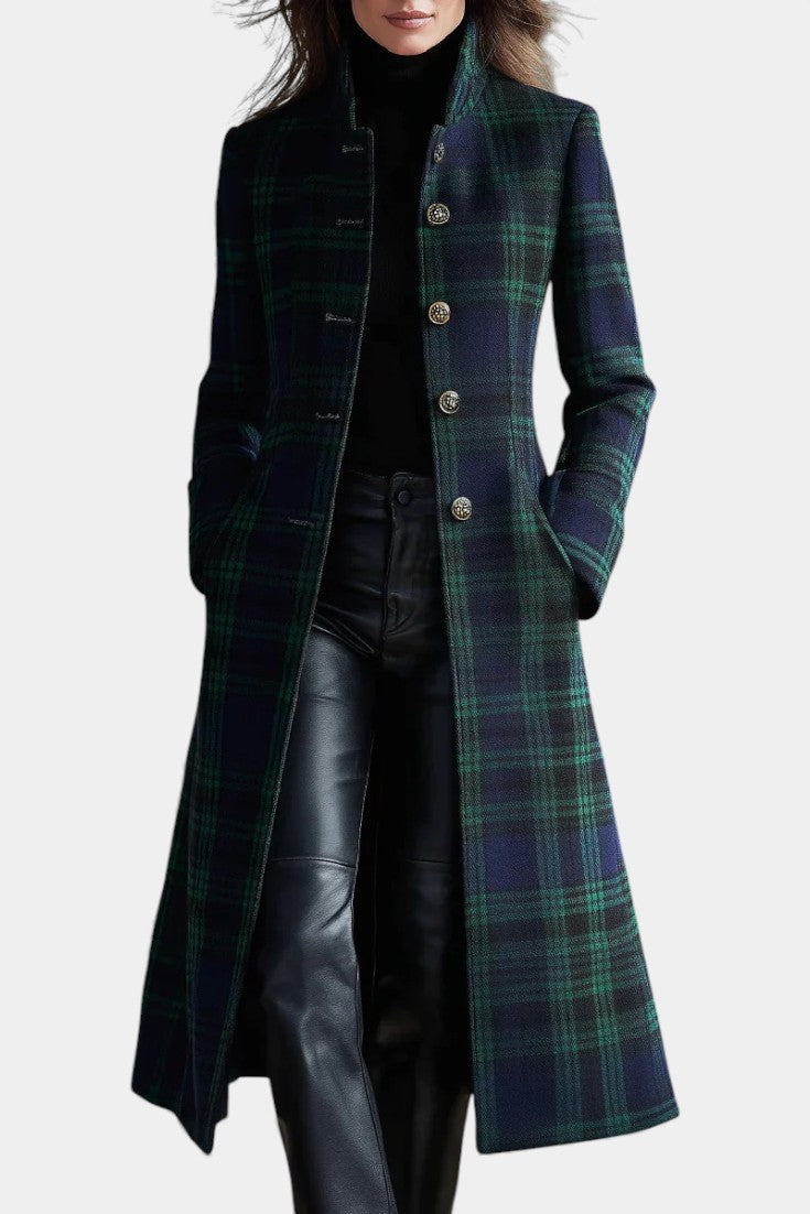 Theresa | Klassischer karierter Damenmantel chic