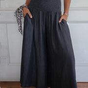 Lilie | Damenjeans mit weitem Bein und hoher Taille und Taschen