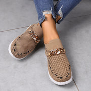 Sportliche Damen-Turnschuhe aus atmungsaktivem Stoff mit Zierkette - Mariela