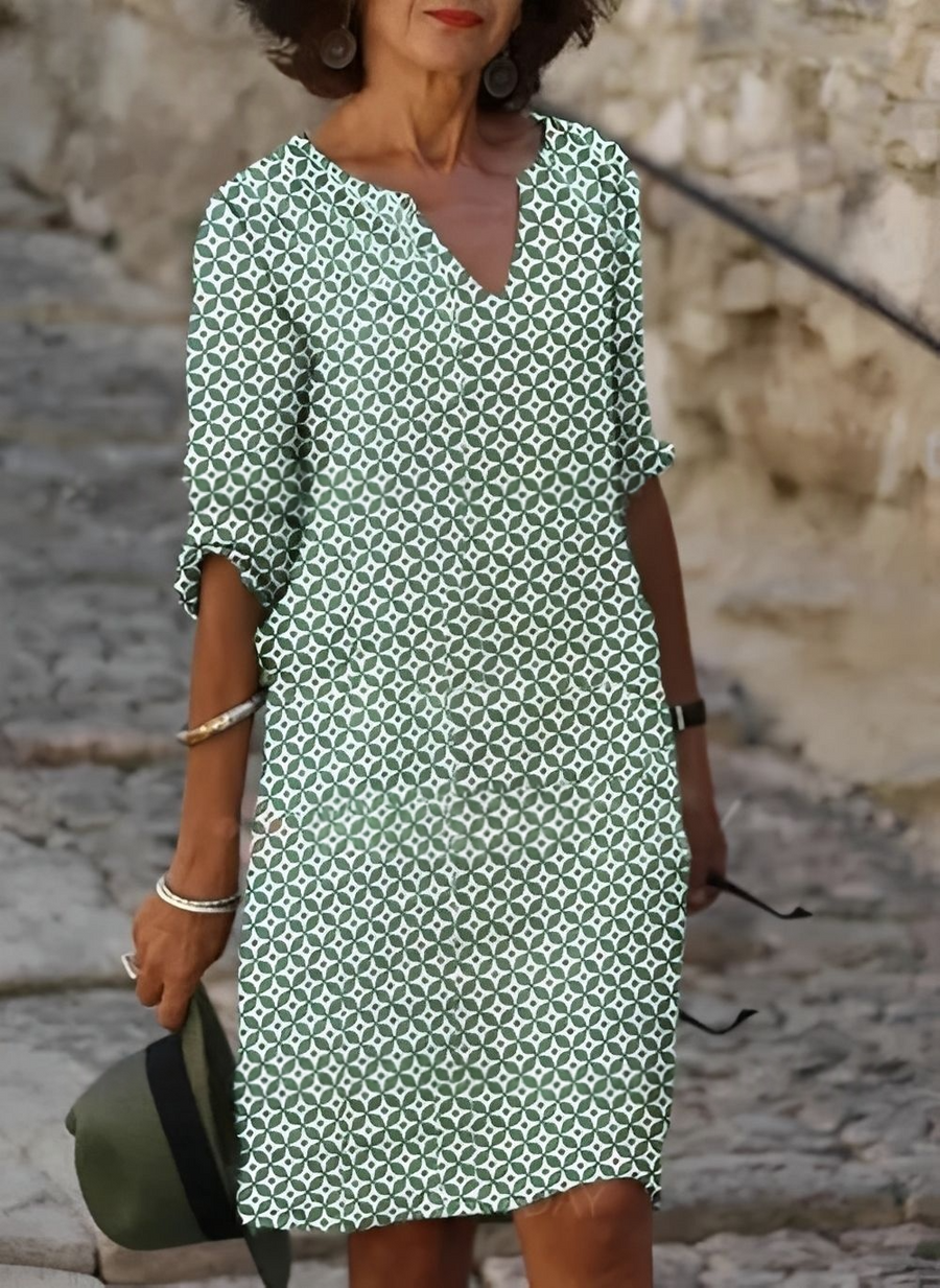 Kristina - Stilvolles Midikleid mit halblangen Ärmeln für Damen