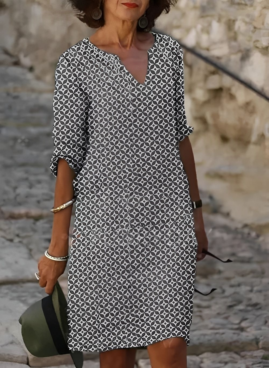 Kristina - Stilvolles Midikleid mit halblangen Ärmeln für Damen