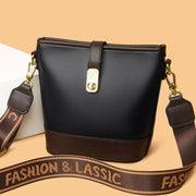 Damen-Umhängetasche aus Leder mit strukturiertem Eimer-Design - Mireia