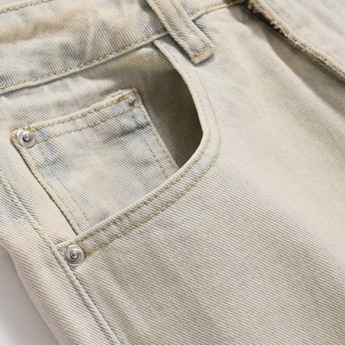 Gerade geschnittene Jeans aus zerrissenem Denim für Männer - Gael