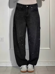 Sami - Stilvolle Weitbein-Jeans mit Glitzer
