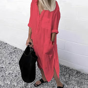 Susan - Lässiges Lockeres Schlitzkleid