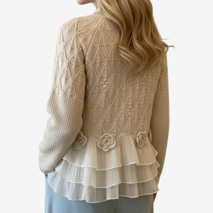 Nessa – Rundhals Strickpullover mit Struktur
