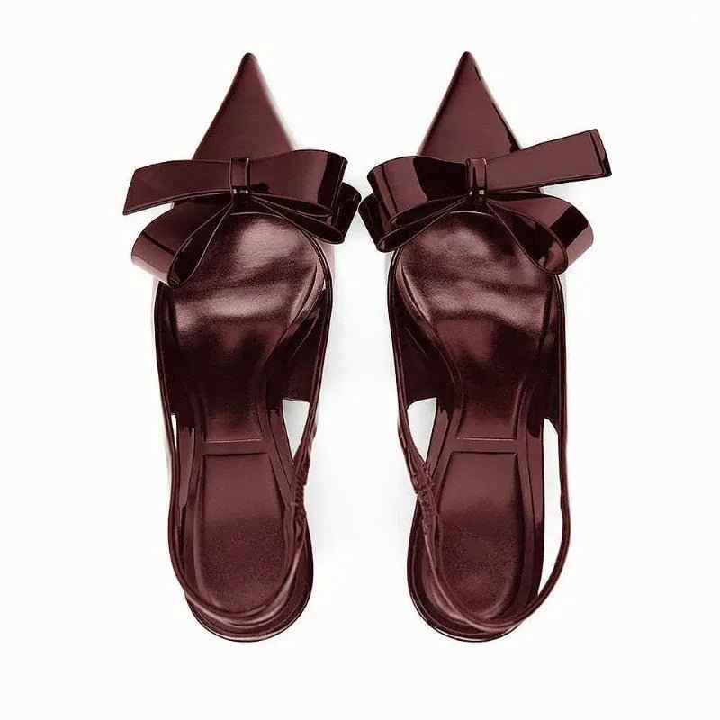 Isabelle – Slingback-Pumps mit spitzer Kappe und Schleifendetail