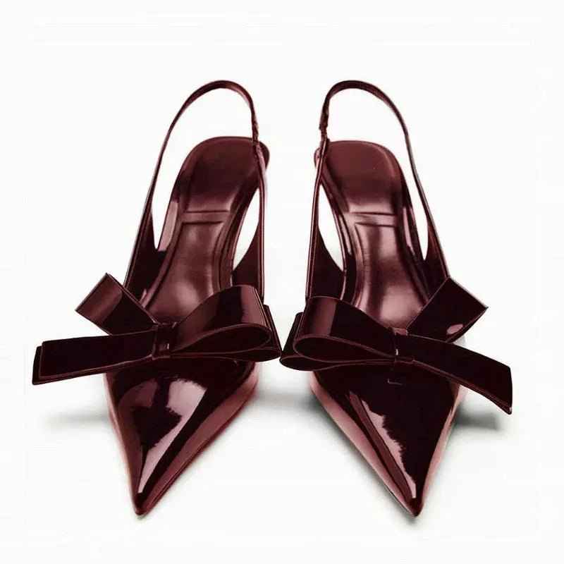 Isabelle – Slingback-Pumps mit spitzer Kappe und Schleifendetail