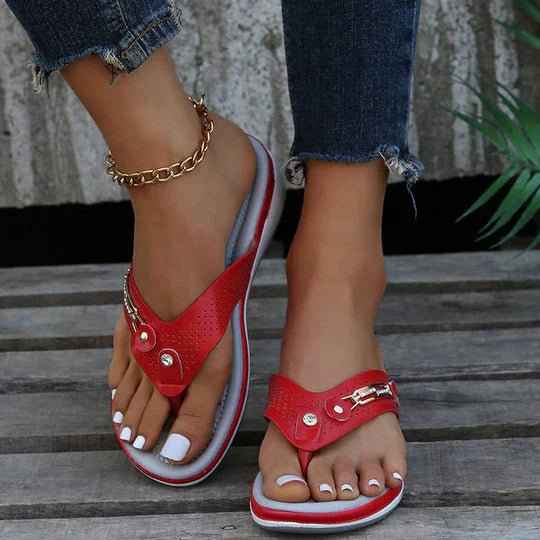 Isla – Elegante orthopädische Zehensandalen mit Schmuckdetails