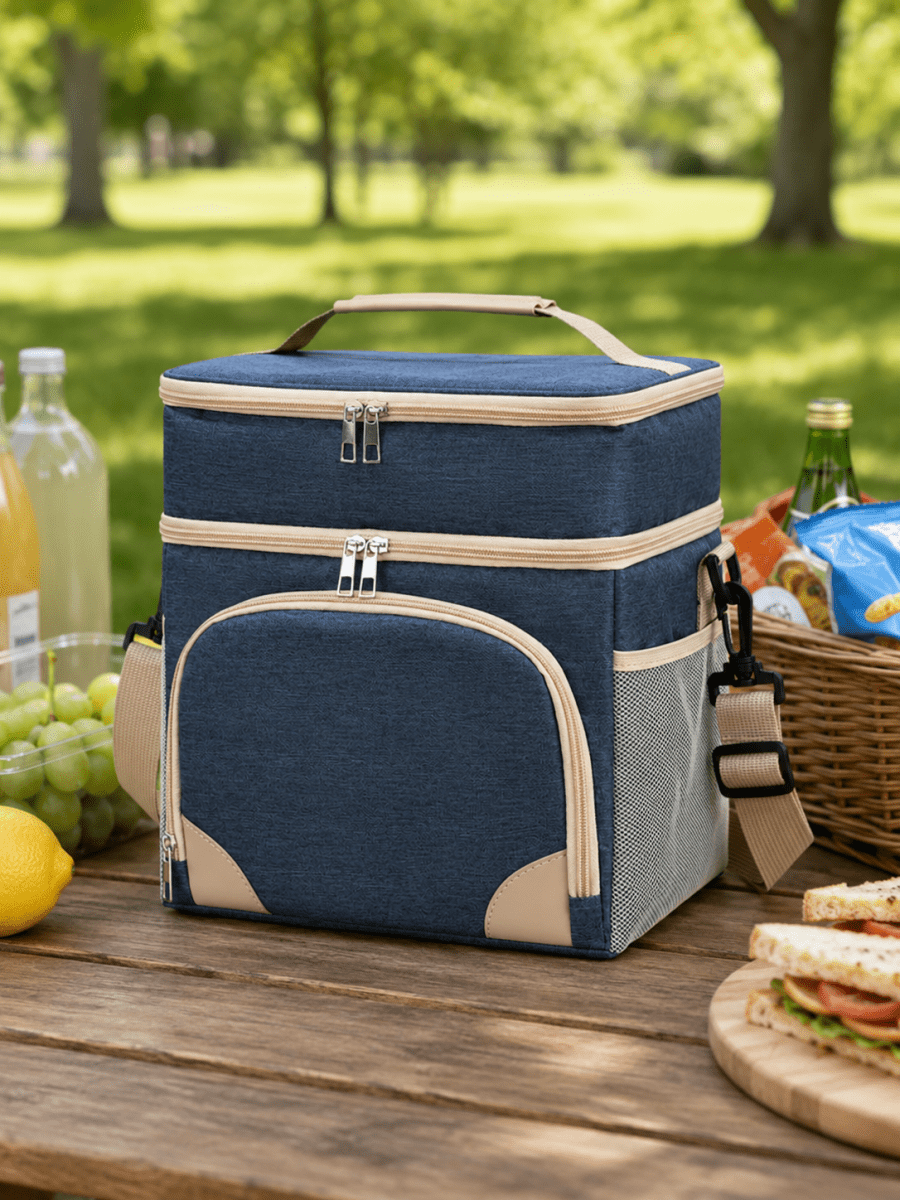Isolierte Kühltasche zweistöckig mit Schultergurt