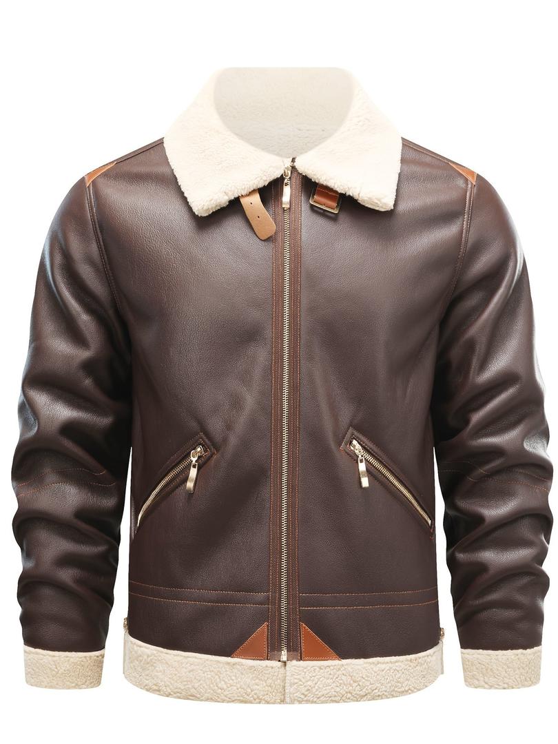 Herren Lederjacke Mit Reverskragen | Freizeit