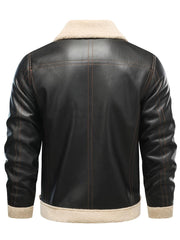 Herren Lederjacke Mit Reverskragen | Freizeit