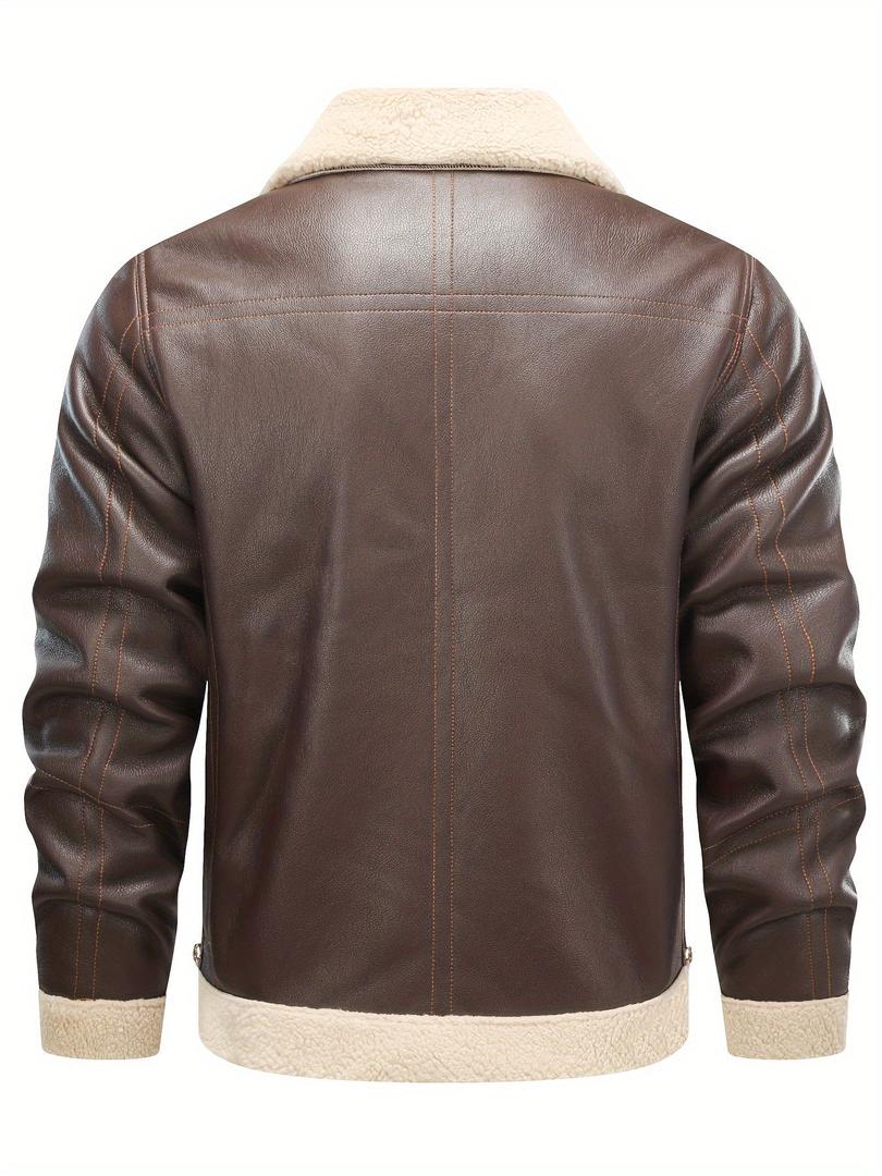 Herren Lederjacke Mit Reverskragen | Freizeit