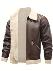 Herren Lederjacke Mit Reverskragen | Freizeit