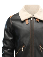 Herren Lederjacke Mit Reverskragen | Freizeit