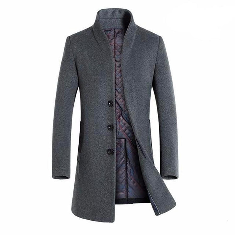 Herren Langer Wollmantel | Langarm
