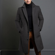 Herren Langarm Winter Wollmantel | Mit Tasche