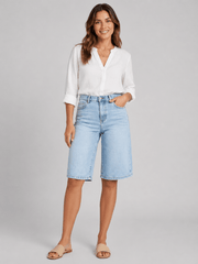 Jeans Bermuda Shorts Damen High Waist