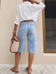 Jeans Bermuda Shorts Damen High Waist