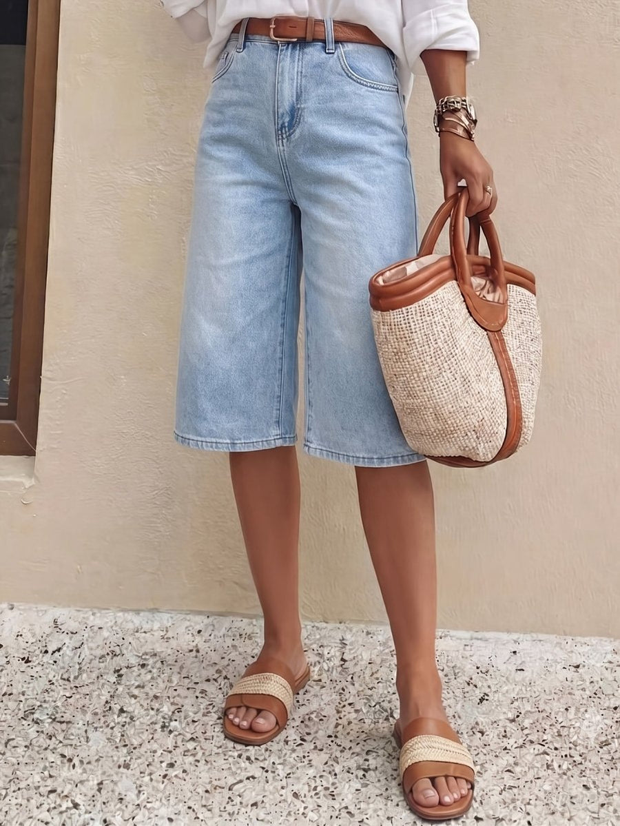 Jeans Bermuda Shorts Damen High Waist