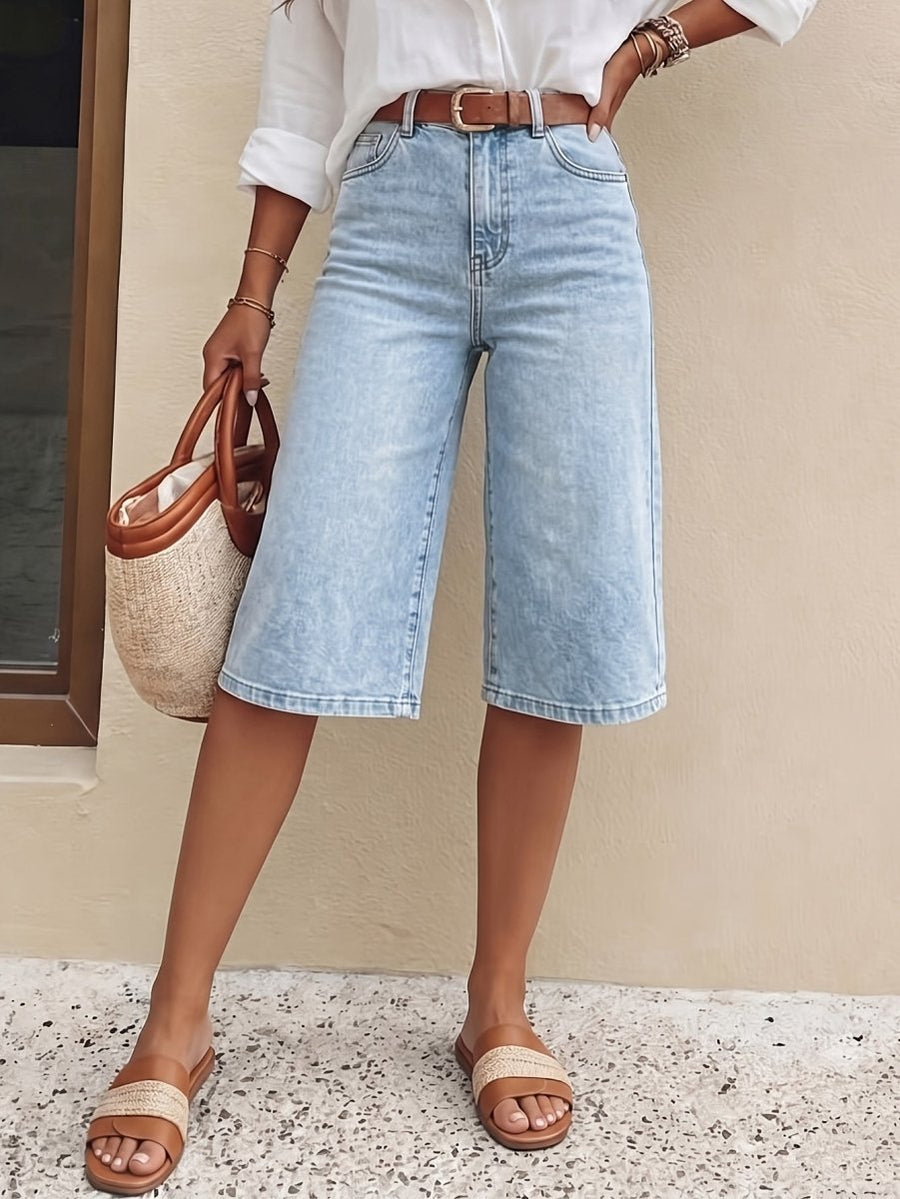 Jeans Bermuda Shorts Damen High Waist
