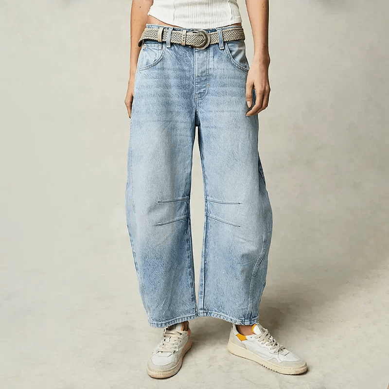 Jeans Damen Barrel Leg High Waist