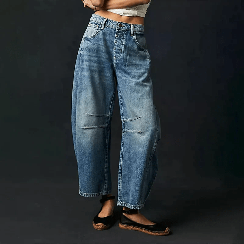 Jeans Damen Barrel Leg High Waist