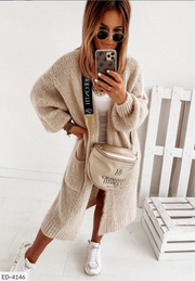 Heidi-Mode | Lang Gestrickte Weste Für Damen Schicke Winterbekleidung