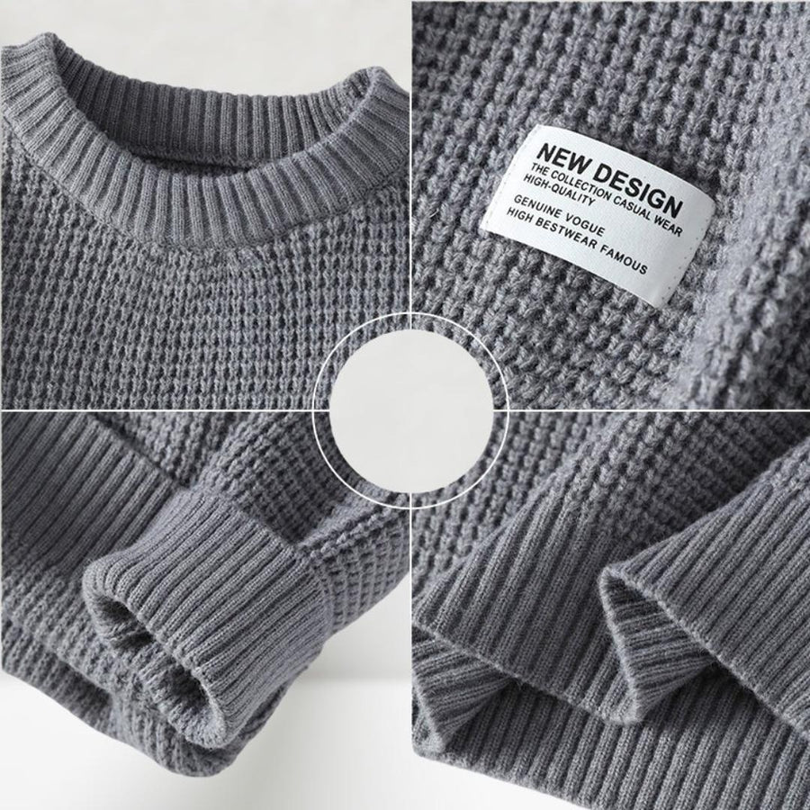 Trendiger Strickpullover Mit Rundhalsausschnitt Für Herren | Oversized