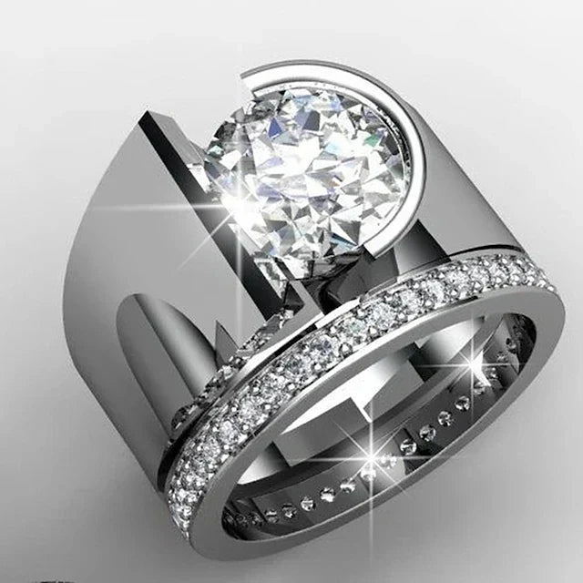 Vintage Heller Zirkonia Silberring