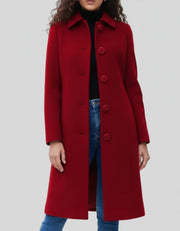 Franziska | Damen Lange Winterjacke mit Knopfleiste