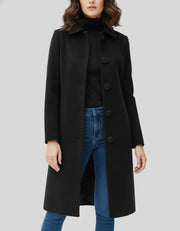 Franziska | Damen Lange Winterjacke mit Knopfleiste