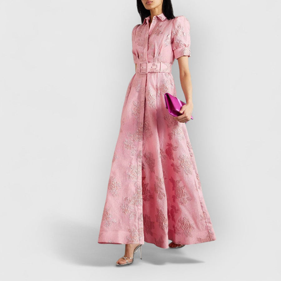 Colette | Elegantes langes Kleid mit Gürtel
