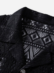 David | Transparente Häkelshirt mit Ethno-Muster