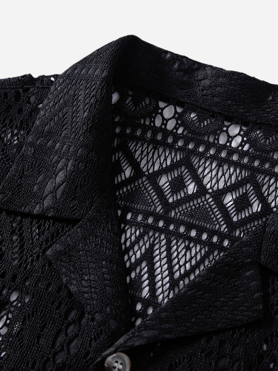 David | Transparente Häkelshirt mit Ethno-Muster