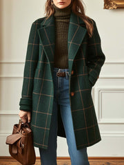 VALERIA | ELEGANTER KARIERTER WOLLMANTEL